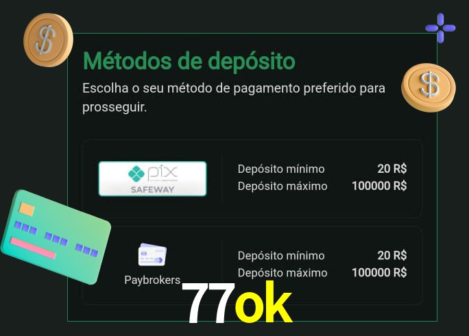 O cassino 77ok oferece uma grande variedade de métodos de pagamento